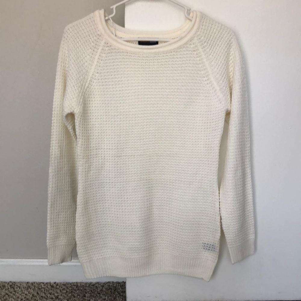 Cream waffle knit fall sweater size small
